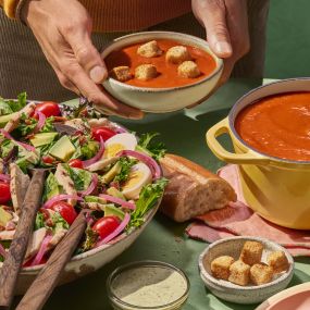 Tomato Soup & Green Goddess Salad for a Group