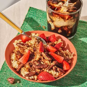 Steel Cut Oatmeal & Iced Coffee