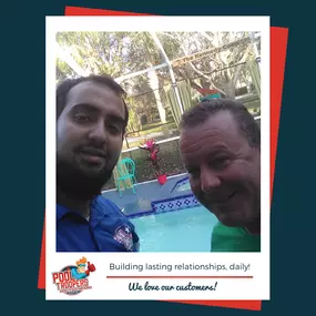 Pool Troopers Technician Selfie with Customer