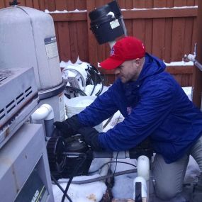 Pool Troopers Service Technician Working in the Winter