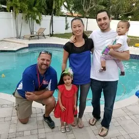 Pool Troopers Service Technician with a Family