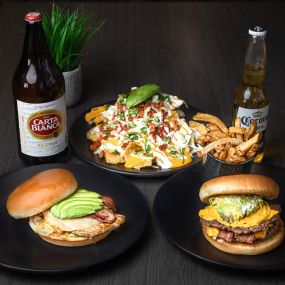 Chelitos Nachos, Guacamole Burger, Spicy Chicken Burger