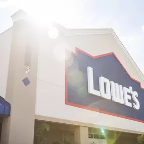 Exterior photo of entrance to Lowe's Home Improvement.