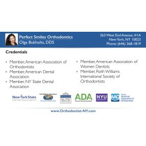 Perfect Smiles Orthodontics - Upper West Side - Credentials and Memberships