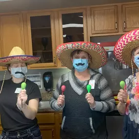 We had a Mexican themed Happy Hour. We enjoyed Mariachi music and Mexican themed food and drink.  Lots of laughter. Fun was had by all.