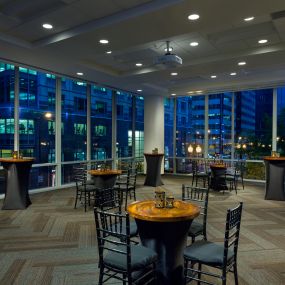 Host your next meeting or event within our 2,300 square feet of flexible, high-tech event space with floor to ceiling windows.