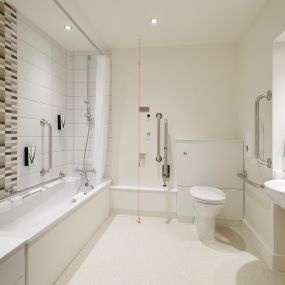 Premier Inn accessible bathroom with lowered bathroom