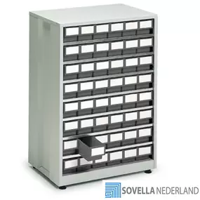 De Treston High Density opslagkast is een opslagkast geschikt voor gebruik in ESD-veilige werkomgevingen.  De kast heeft een afmeting van 60,5 x 41 x 87 cm 

De bakjes in de kast zijn deelbaar met schotten en het stopsysteem in de kast zorgt ervoor dat de bakjes er niet zomaar uitvallen.