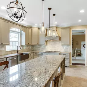 Go long on kitchen islands...taking advantage of bringing more people into your space or creating more of work area in your kitchen.