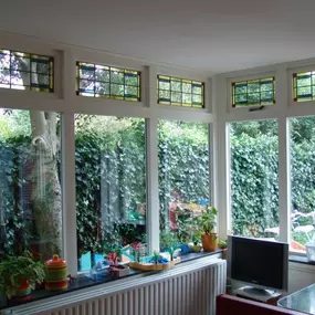 Glas in lood in bovenlichten