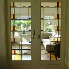 Glas in lood in binnendeuren / schuifdeuren