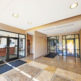 Entrance and lobby at our personal injury office in Rockford, IL