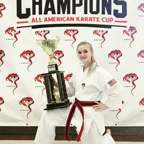 Congratulations to Ms. Pittman on taking home Grand Champion from the @allamericankaratecup on Sunday!! 
Send us your photos from the tournament! We'd love to share them!!