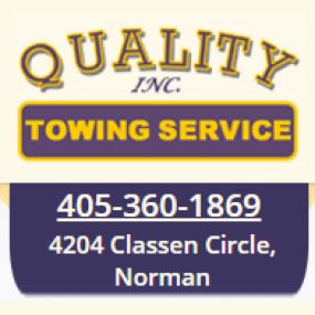 Quality Towing Service Inc., 4204 Classen Cir Norman, OK 73071 
https://plus.google.com/111223878136839109840/about?hl=en-US
http://qualitytowingok.com/services/2147064