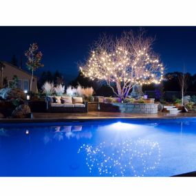 custom pool with LED lighting