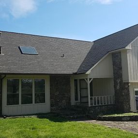 Replaced a leaking and Hail Damaged roof in Berryville Ar and replaced with a Gaf Woodland Luxury Shingle