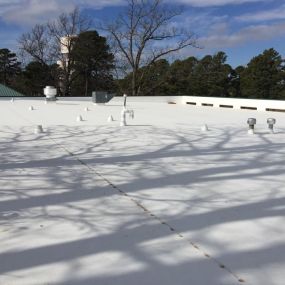 Removed old leaking roof system and installed new 60 mill TPO roof system the Elks Lodge in Holiday Island, AR.