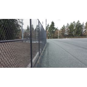 Black chain link fence