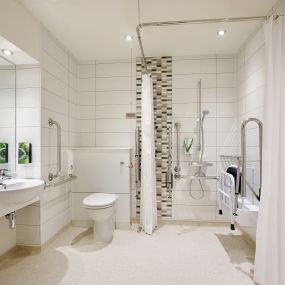 Premier Inn accessible wet room with walk in shower