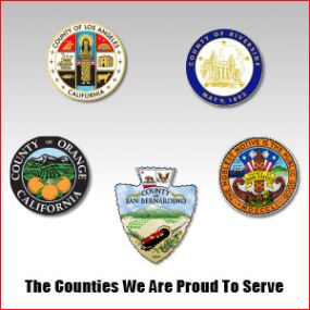 Orange County - Los Angeles County - Riverside County - San Bernardino County - San Diego County - and All Their Fine Cities!