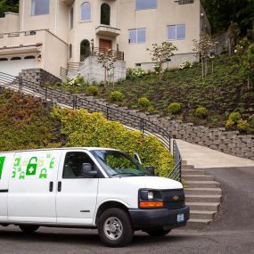 A great photo of our van after wrapping up a large residential job. We rekeyed this entire home over the course of an afternoon, and there were a LOT of locks!