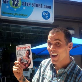 Steve-O visiting our recovery book store!