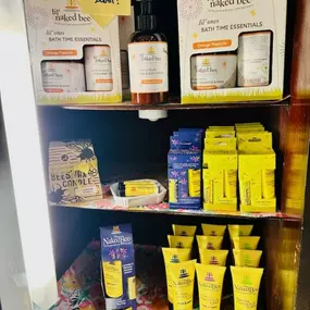 Ask about our selection of Naked Bee Organic Skincare!