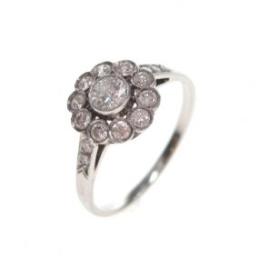 Vintage:Platina diamanten ring