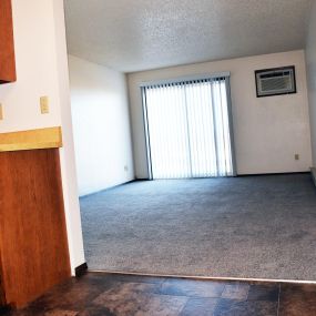 Dining room to living room in Apartment in Gillette, WY.  Valley View Apartments.