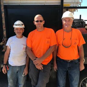 From left to right: Adam, Mark and Lucas are just three of the more than 80 committed masons, estimators and office staff committed to providing you with an exceptional experience.