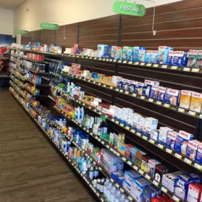 Some of the supplies we offer at our attached drugstore.