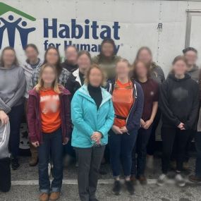 In 2024, we had 23 students from the University of Findlay (OH) volunteer their time to work for and support Habitat for Humanity, here in New Bern. We were glad to provide them with snacks and drinks for their efforts.