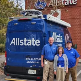 Members of the Allstate Catastrophe Team dropped in for a visit and offered claims assistance.