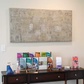 Our funeral home features art that makes it a comfortable space.