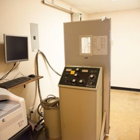 This is our in house digital x-ray suite. When needed we can take specific postural x-rays of the spine. Being digital those images can get sent right over to the computer where we can make very accurate measurements and analysis.