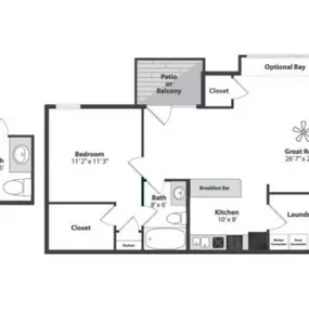 1 Bedroom Apartment Floor Plan