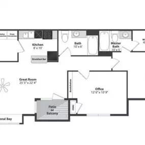 2 Bedroom Deluxe Apartment Floor Plan