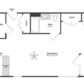 Studio Apartment Floor Plan