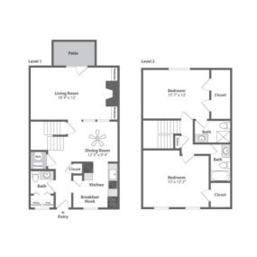 Olde Montgomery 2 Bedroom Townhome Floor Plan