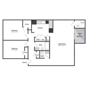 Olde Montgomery 2 Bedroom Floor Plan