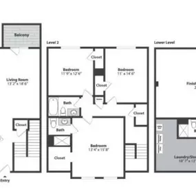 Olde Montgomery 3 Bedroom Townhome Floor Plan