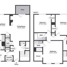 Olde Montgomery 3 Bedroom Townhome Floor Plan