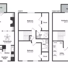 Olde Montgomery 2 Bedroom Townhome Floor Plan