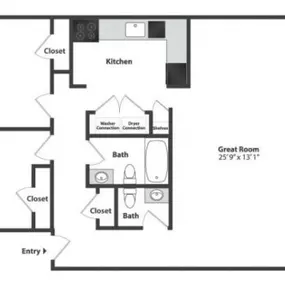 Olde Montgomery 2 Bedroom Floor Plan