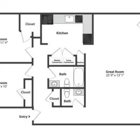 Olde Montgomery 2 Bedroom Floor Plan