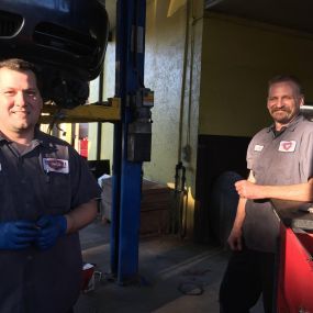 Our transmission repair specialists enjoying a small break between jobs.