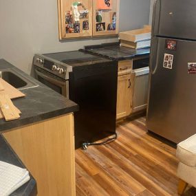 Pictured here is water damage in a Minneapolis kitchen.
