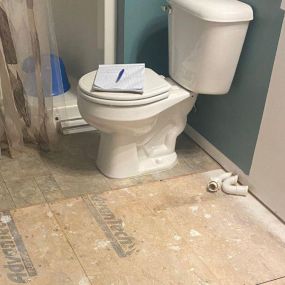 Pictured here is water damage in a Minneapolis bathroom.