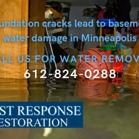 Foundation cracks lead to basement water damage in Minneapolis