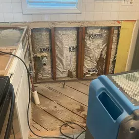 Pictured here is Minneapolis water damage in the corner of a kitchen.